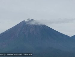 Aktivitas Vulkanik Gunung Semeru Didominasi Gempa Letusan