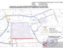 Rekayasa Lalu Lintas dan Parkir di Monas Saat Malam Muhasabah dan Doa