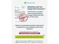 Waspada! Kemenkes Tegaskan Surat Undangan BIMTEK PMK No. 19 Tahun 2024 yang Beredar Adalah Palsu
